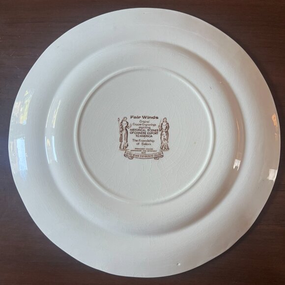 Alfred Meakin Fair Winds "The Friendship Of Salem" Vintage Dinner Plate - Picture 3 of 3